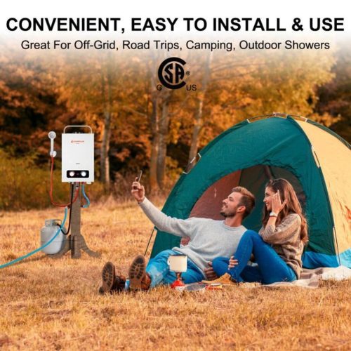 camplux camp showers portable water heater camplux 1 58 gpm tankless gas water heater outdoor camping water heater propane shower white 41394044797141