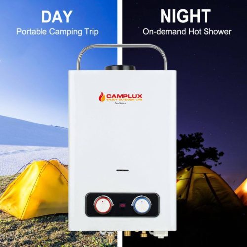 camplux camp showers portable water heater camplux 1 58 gpm tankless gas water heater outdoor camping water heater propane shower white 41394045354197