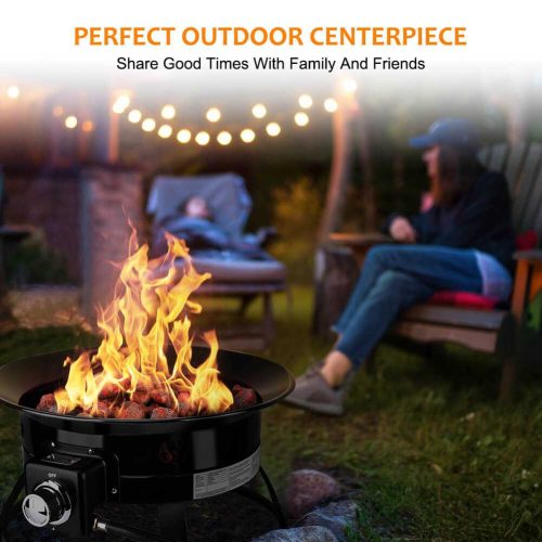 camplux fire pits camplux outdoor propane fire pit with cover and carry kit auto ignition 41394037522645