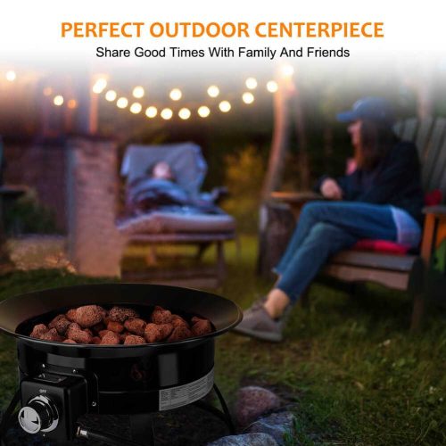 camplux fire pits camplux outdoor propane fire pit with cover and carry kit auto ignition 41394041946325