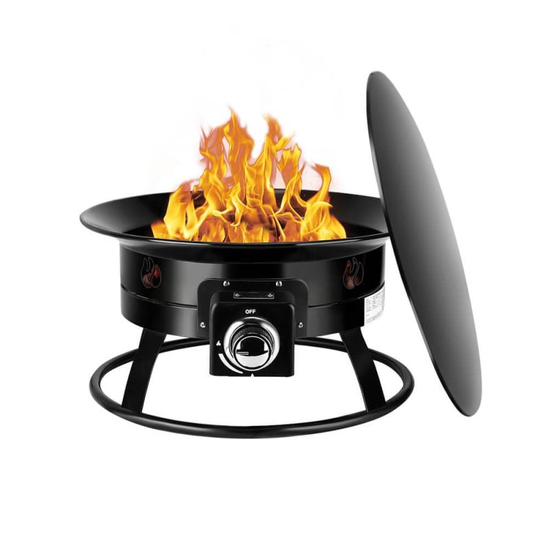 camplux fire pits camplux outdoor propane fire pit with cover and carry kit auto ignition 41394042503381