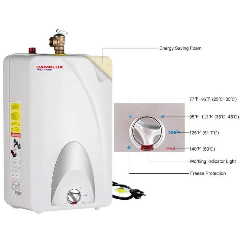 camplux propane water heater camplux electric mini tank point of use water heater 120v 4 0 gallon 41394029035733