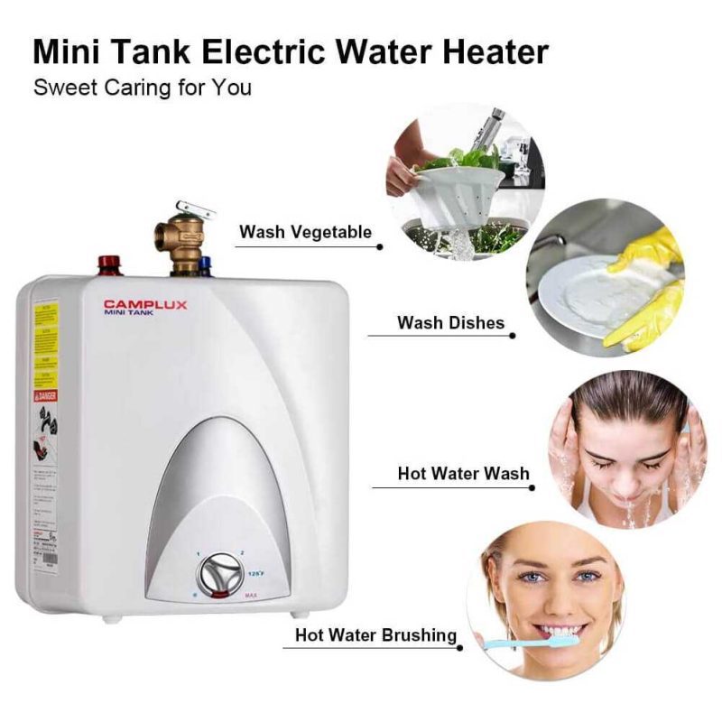 camplux propane water heater camplux electric mini tank point of use water heater 120v 6 0 gallon 41394032279765