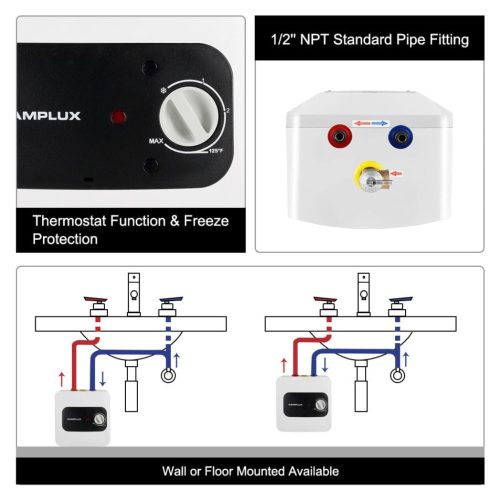 camplux propane water heater camplux electric mini tank water heater 120v 1 3 gallon 41394029232341