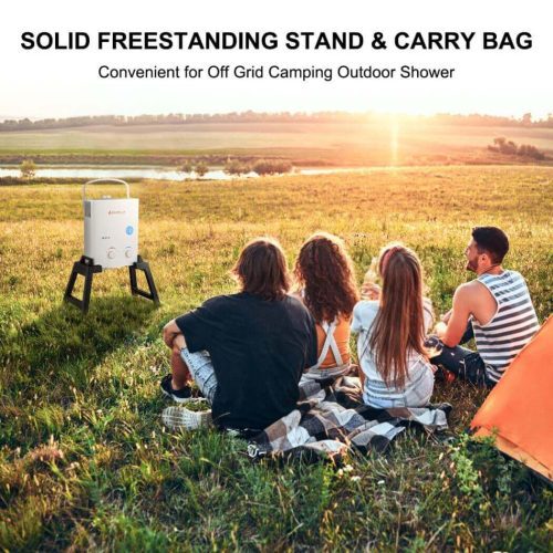 camplux propane water heater camplux outdoor portable water heater w stand storage bag white 41394041520341