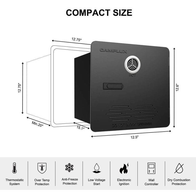 camplux propane water heater camplux pro 65 000 btu rv tankless water heater 2 64 gpm black 41394036539605