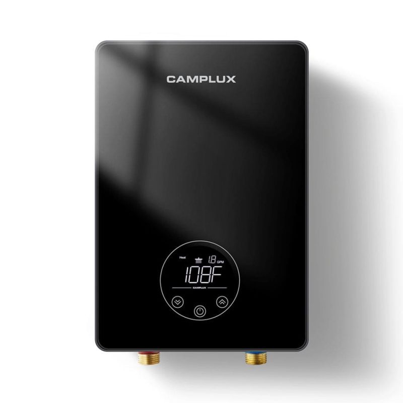 camplux propane water heater camplux tankless hot water heater electric point of use black 41394042929365