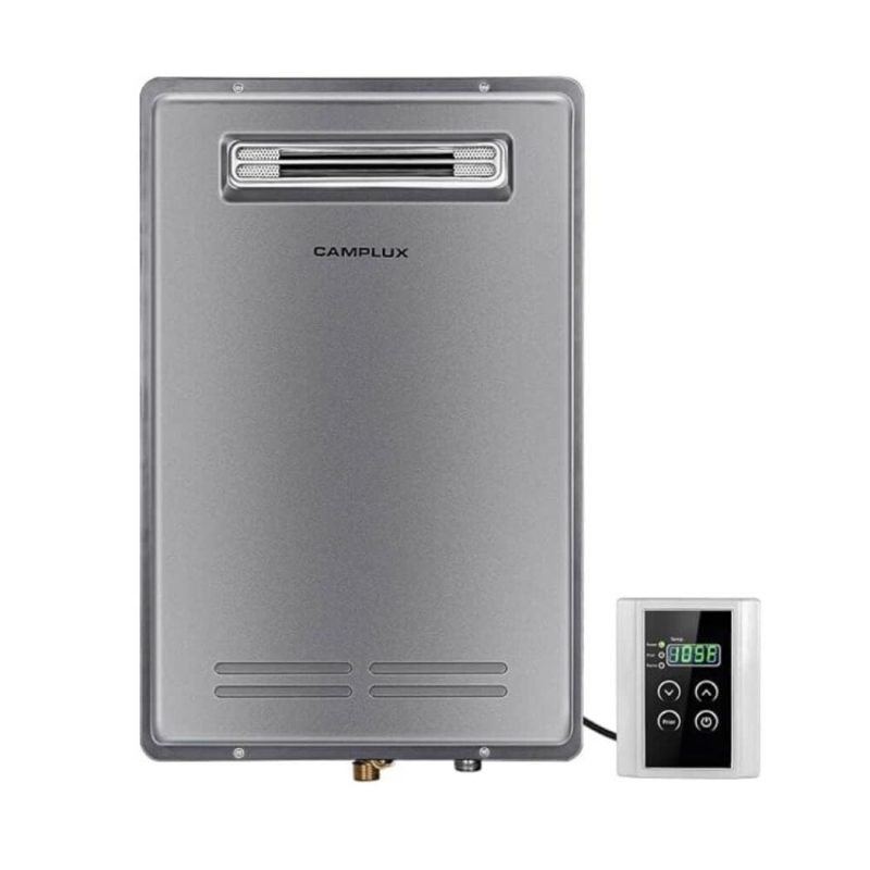 camplux propane water heater camplux whole home outdoor tankless hot water heater 5 28 gpm gray 41394043453653