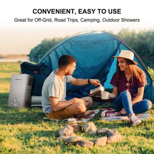 camplux propane water heater portable propane tankless water heater camplux 2 11 gpm on demand camping gas water heater gray 41394046664917