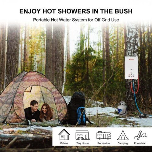 camplux propane water heater propane portable tankless water heater outdoor camplux 2 64 gpm instant hot camping showers with 3 3 gpm water pump pipe strainer 41394046763221