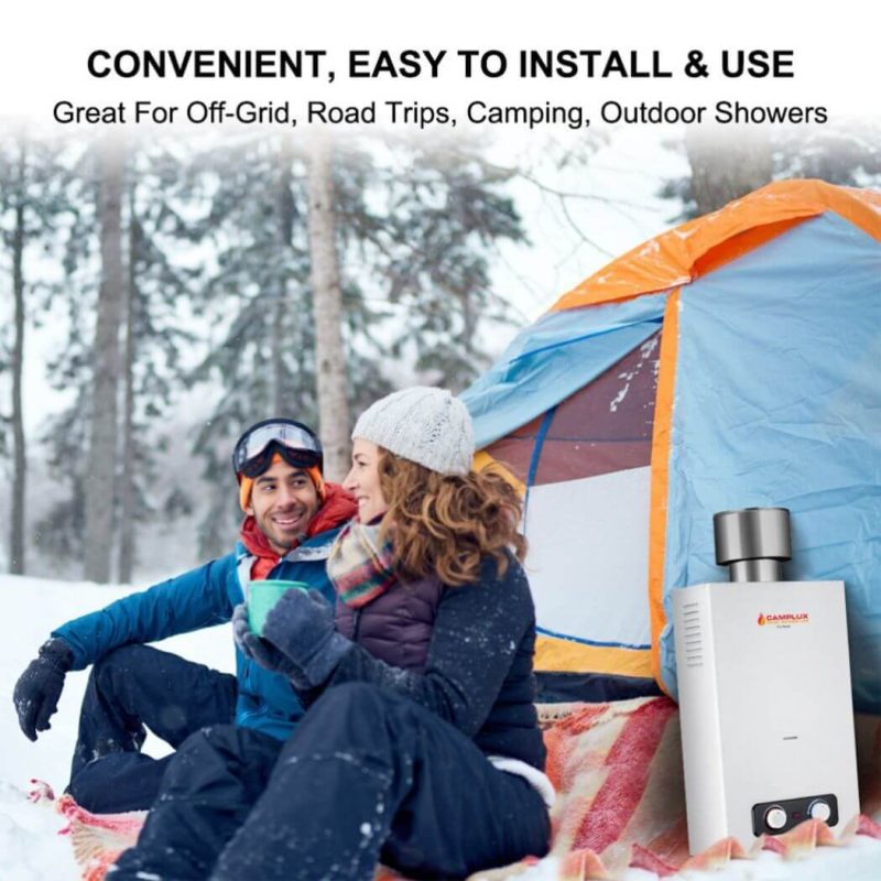 camplux propane water heater tankless water heater camplux 2 64 gpm outdoor propane gas water heater with 4 33 rain cap camping shower white 41394046697685