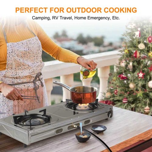 camplux stoves grills fuel camplux 2 burners 19 600 btu outdoor gas stove with auto ignition 41394027528405