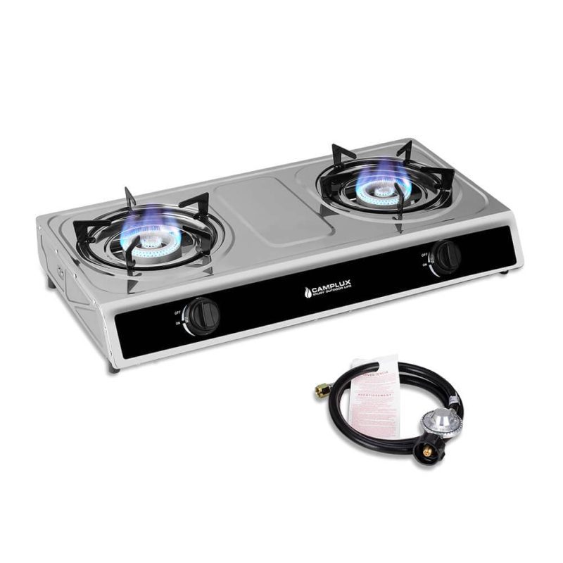 camplux stoves grills fuel camplux 2 burners 19 600 btu outdoor gas stove with auto ignition 41394031984853