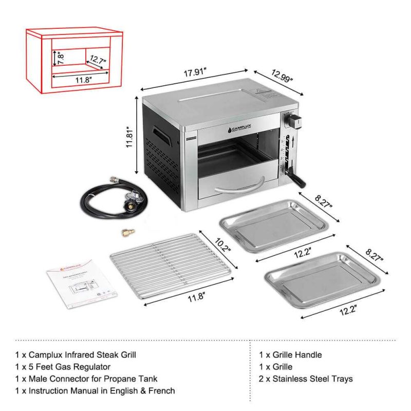 camplux stoves grills fuel camplux outdoor propane infrared steak grill 1600 fast efficient heating 41394035720405