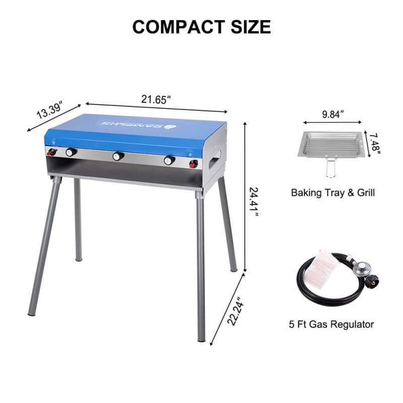 camplux stoves grills fuel camplux propane camping stove 2 burners 1 grill 15 000 btu auto ignition 41394038440149