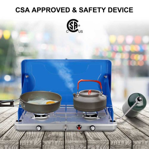 camplux stoves grills fuel camplux propane camping stove 20 000 btu camping stoves 2 burners with csa certification 41394042011861