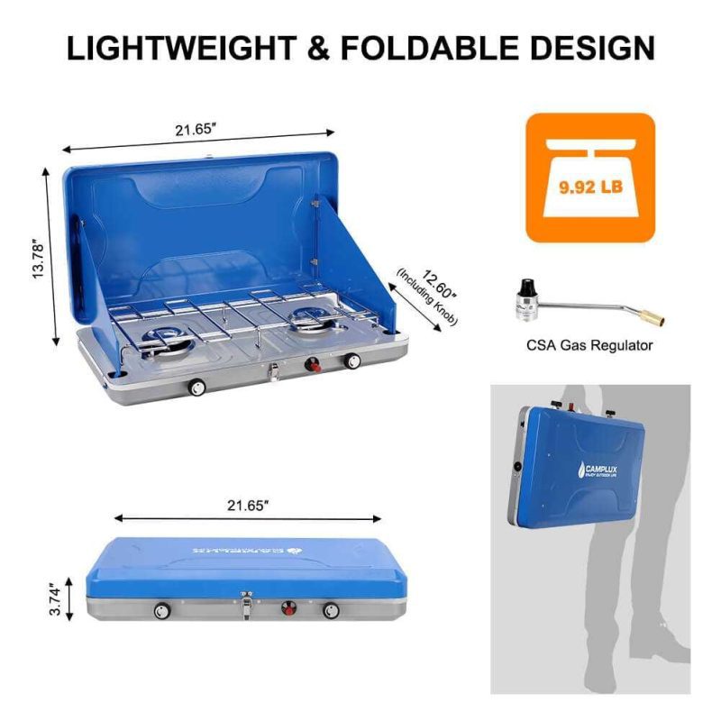 camplux stoves grills fuel camplux propane camping stove 20 000 btu camping stoves 2 burners with csa certification 41394042208469