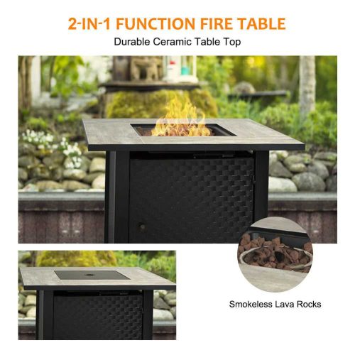 camplux stoves grills fuel camplux propane fire pit table lava rocks ceramic tabletop 50 000 btu adjustable flame auto ignition 41394038767829