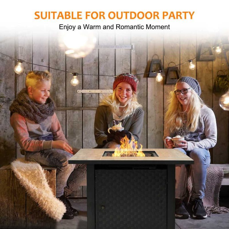 camplux stoves grills fuel camplux propane fire pit table lava rocks ceramic tabletop 50 000 btu adjustable flame auto ignition 41394040963285