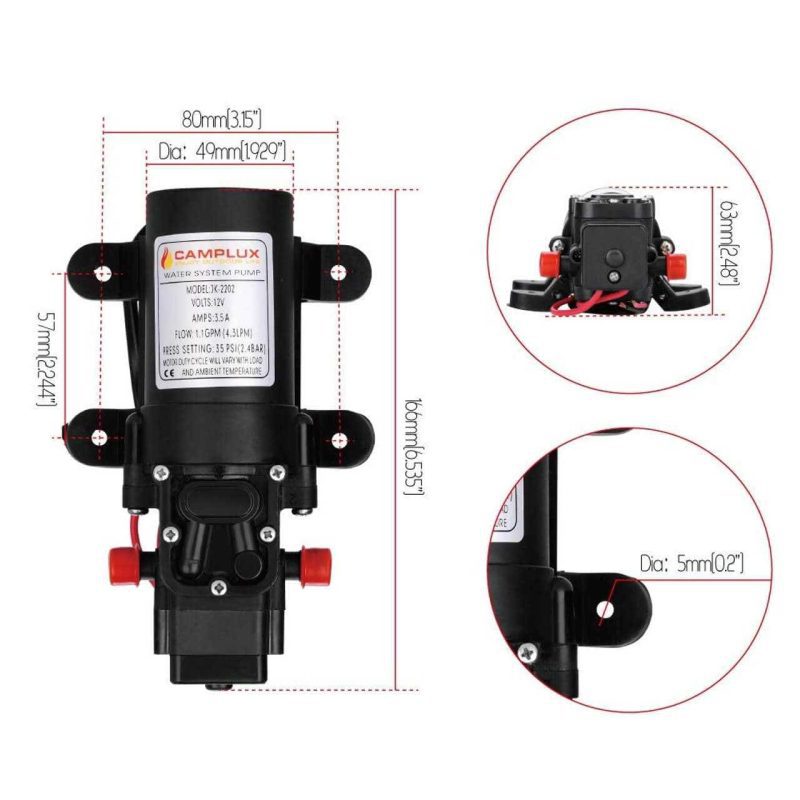 camplux water pumps camplux 12v water pump 35psi dc 1 2gpm 4 3lpm diaphragm for caravan rv marine fishing boat 41394027364565