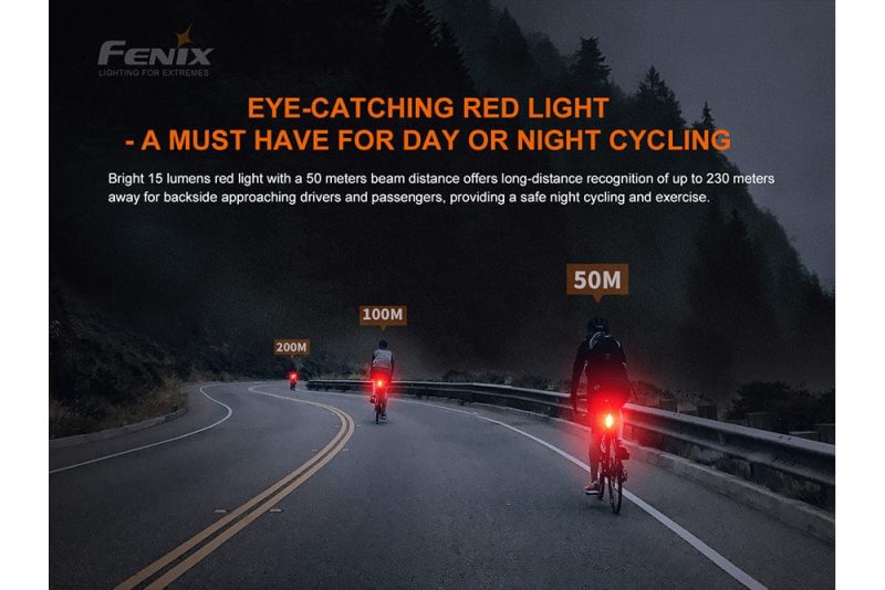 fenix store bike light fenix bc05r v2 0 rechargeable bicycle tail light 42948228317397