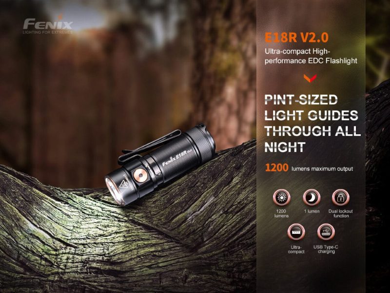 fenix store edc flashlight fenix e18r v2 rechargeable led flashlight 42948385898709