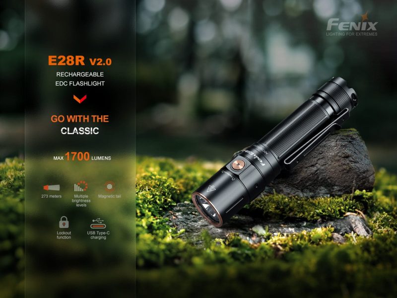 fenix store edc flashlight fenix e28r v2 rechargeable edc flashlight 42948230971605