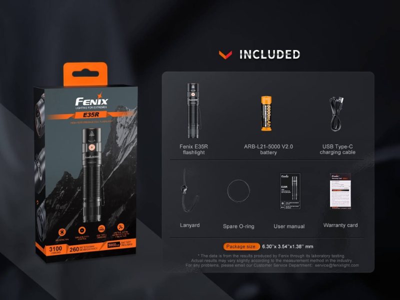 fenix store edc flashlight fenix e35r high performance rechargeable led flashlight 42948477518037