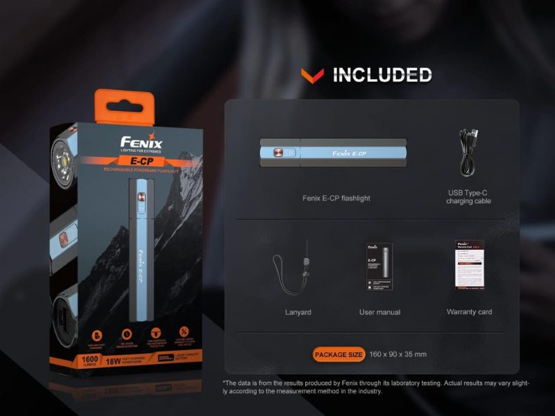 fenix store emergency flashlight fenix e cp 1600 lumen led flashlight powerbank 42948222353621