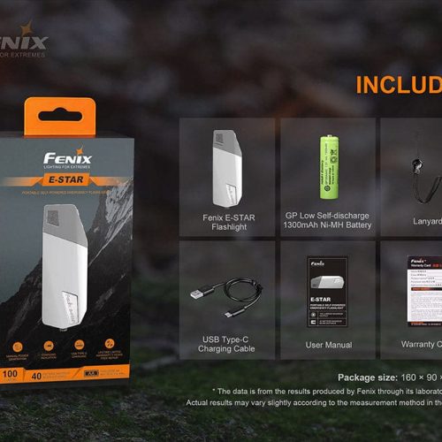 fenix store emergency flashlight fenix e star portable self powered emergency led flashlight 42948459888853