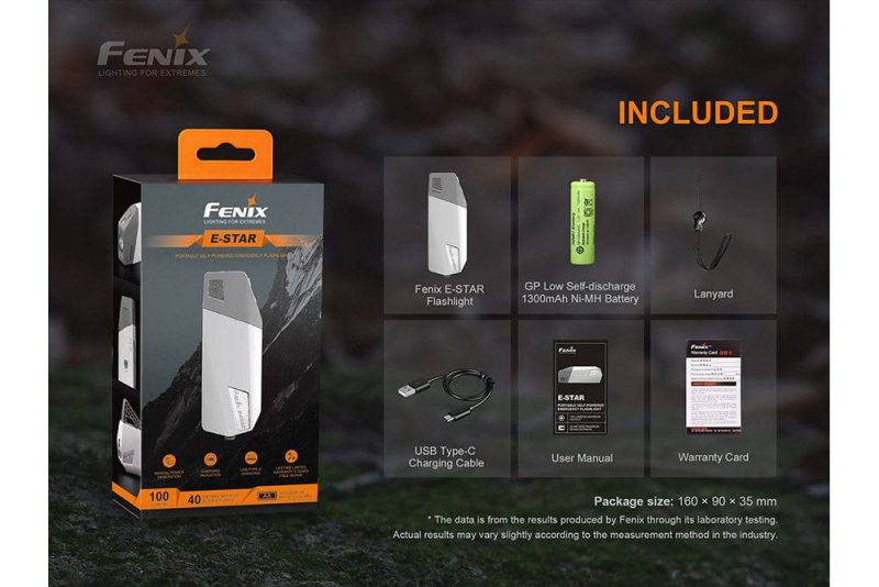 fenix store emergency flashlight fenix e star portable self powered emergency led flashlight 42948459888853