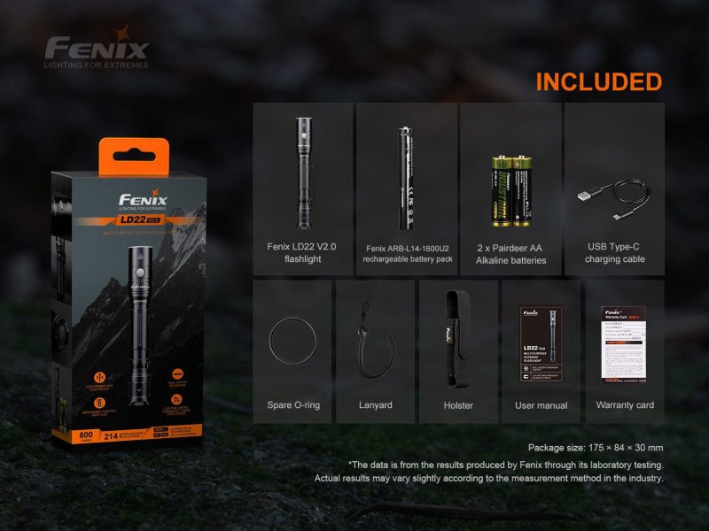 fenix store flashlights fenix ld22 v2 compact led flashlight 800 lumens 42948188963029