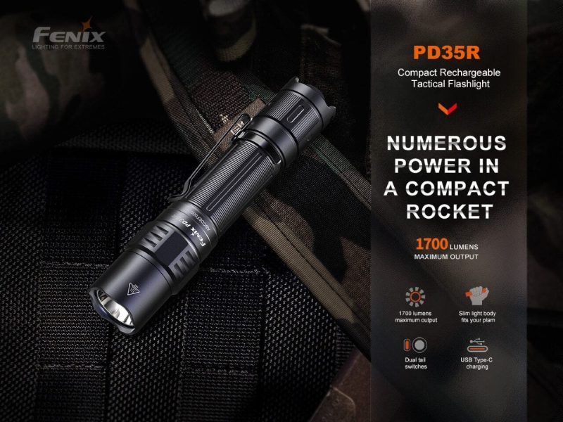 fenix store flashlights fenix pd35r compact rechargeable tactical flashlight 42948230643925