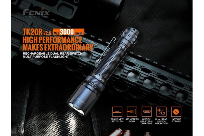 fenix store flashlights fenix tk20r v2 0 rechargeable led flashlight 3000 lumens 42948465557717