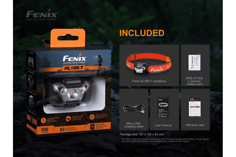 fenix store headlamp fenix hl18r t lightweight rechargeable led headlamp 500 lumens 42948190208213