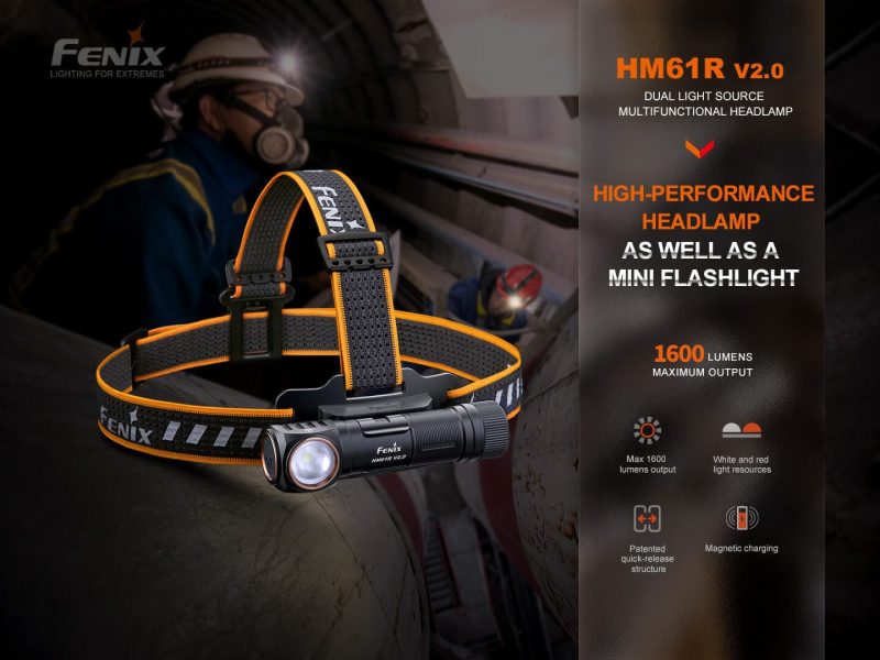 fenix store headlamp fenix hm61r v2 rechargeable led headlamp 1600 lumens 42948228088021