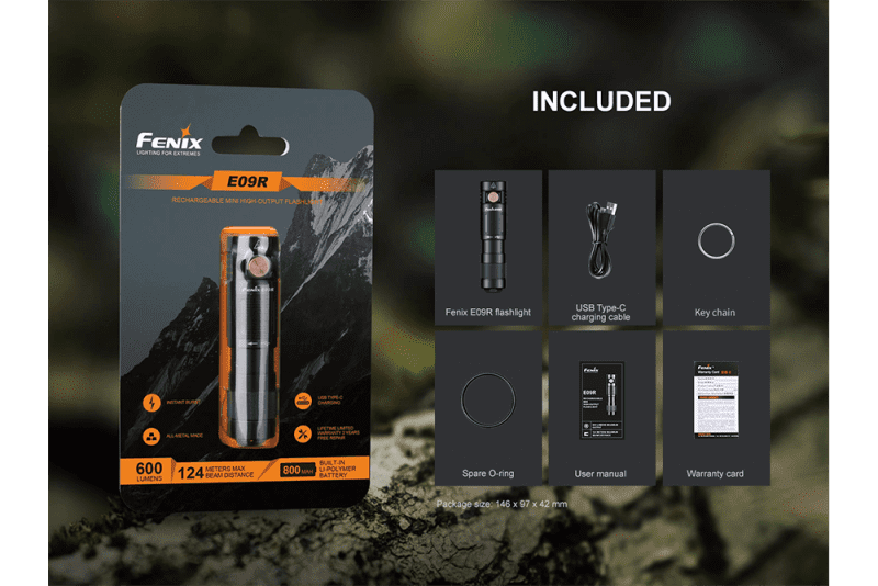 fenix store keychain flashlight fenix e09r rechargeable high output flashlight 600 lumens 42948214980821