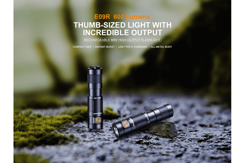 fenix store keychain flashlight fenix e09r rechargeable high output flashlight 600 lumens 42948215013589