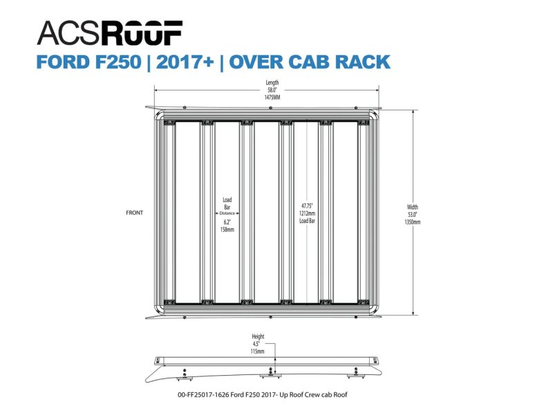 front runner roof racks acs roof over cab platform rack by leitner 40468250689749