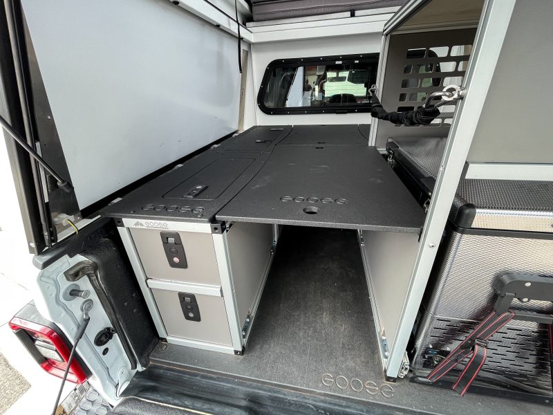 goose gear camper goose gear camper system midsize truck 5ft and 6 ft bed driver side rear double drawer module 37437611966677