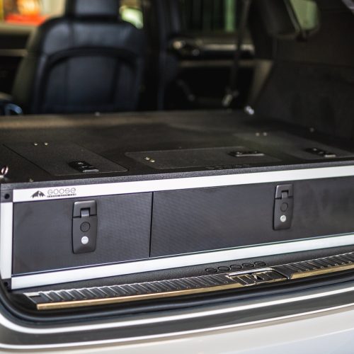 goose gear drawers porsche cayenne volkswagen touareg 2011 2017 2nd gen side x side drawer module with fitted top plate 37437562847445