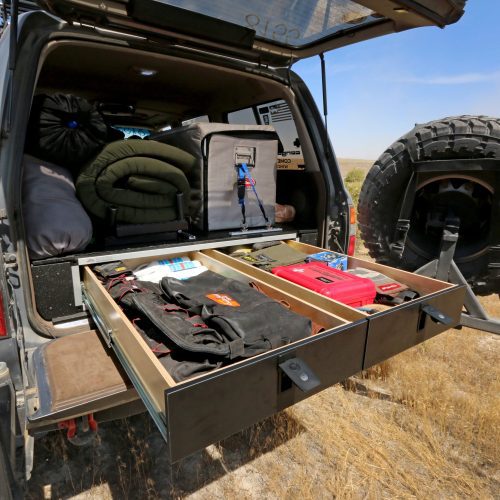 goose gear drawers toyota land cruiser 1991 1997 80 series side x side drawer module with fitted top plate 37437545611477