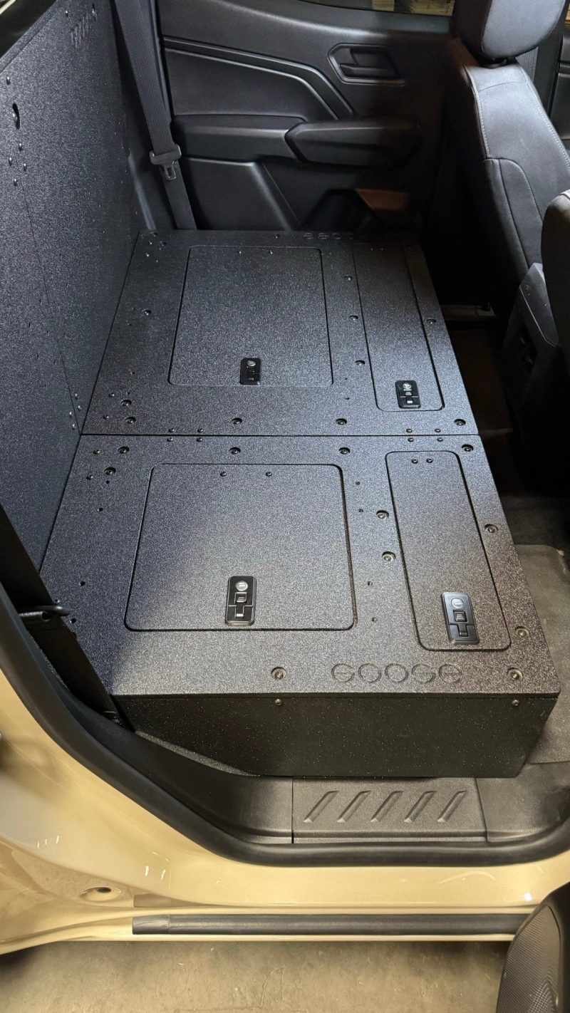 goose gear seat delete plate system 100 with backwall include shipping chevy colorado gmc canyon 2023 present 3rd gen explore series second row seat delete 100 42888294006997