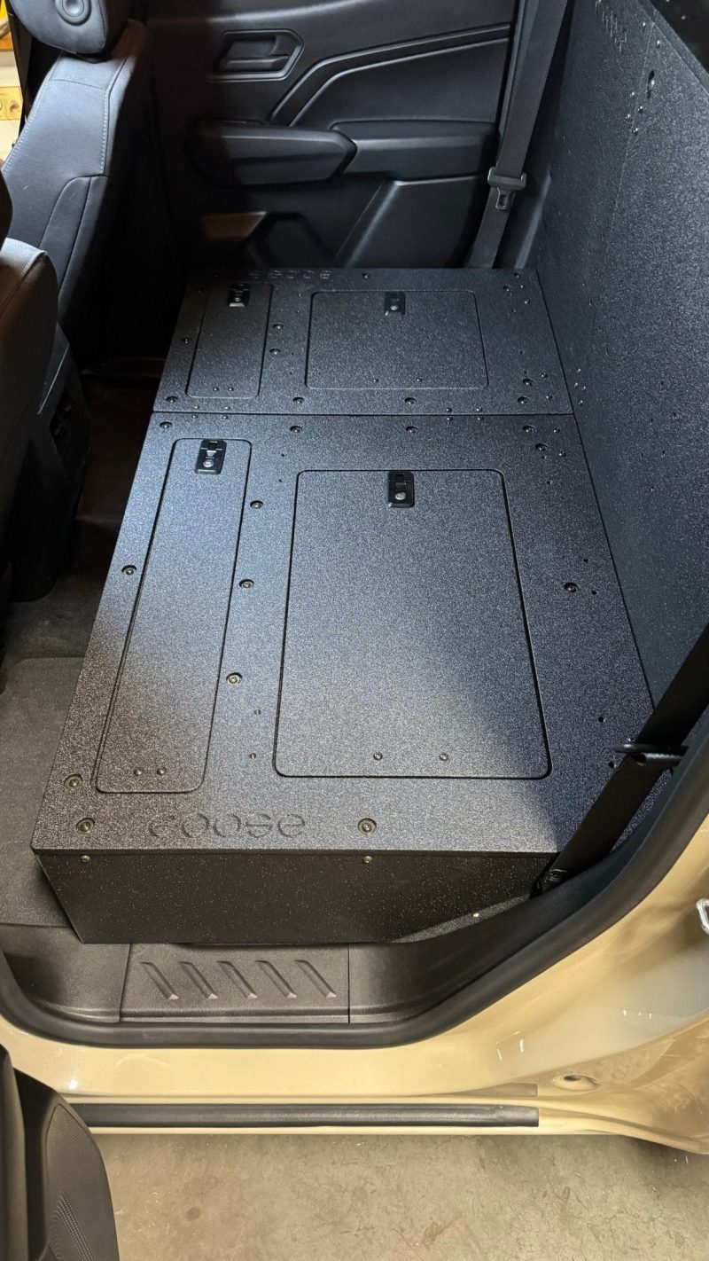 goose gear seat delete plate system 100 with backwall include shipping chevy colorado gmc canyon 2023 present 3rd gen explore series second row seat delete 100 42888294039765