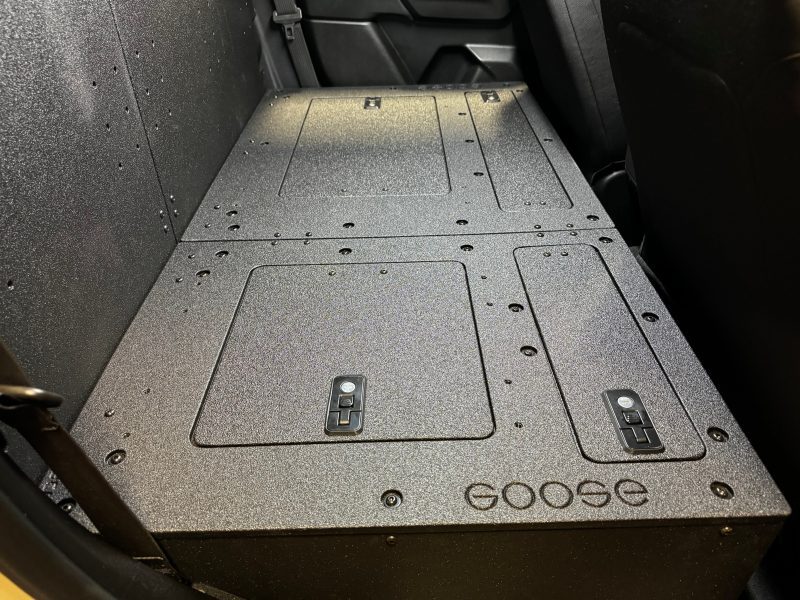 goose gear seat delete plate system 100 with backwall include shipping chevy colorado gmc canyon 2023 present 3rd gen explore series second row seat delete 100 42888294138069