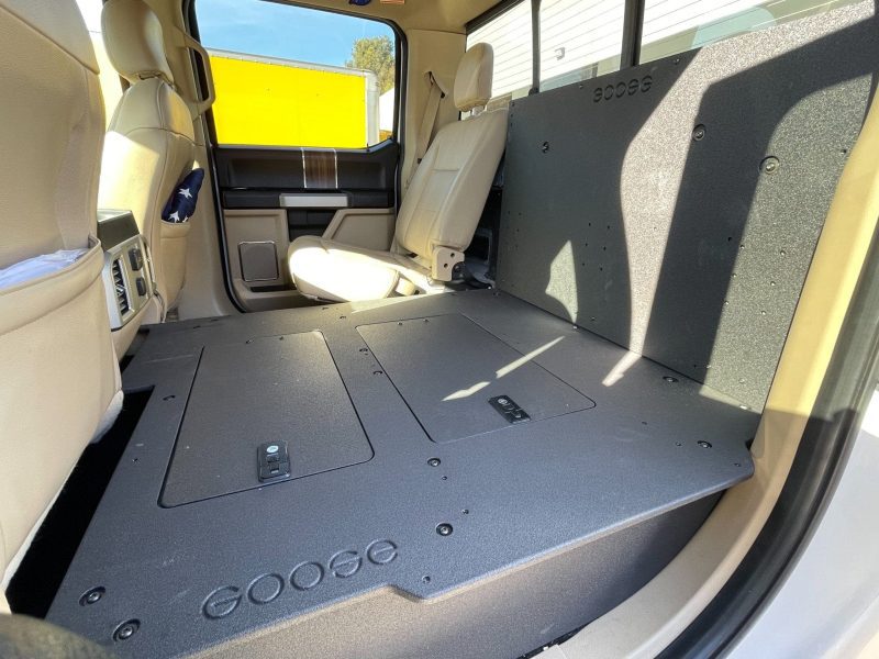 goose gear seat delete plate system ford f150 2015 present 13th 14th gen supercrew second row seat delete plate system 42888247115989