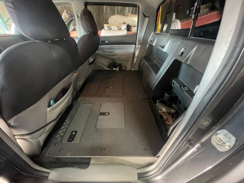 goose gear seat delete plate system toyota tacoma 2005 present 2nd and 3rd gen double cab second row seat delete plate system keeping factory back wall 39868054077653