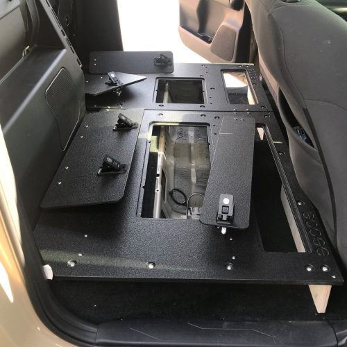 goose gear seat delete plate system toyota tacoma 2005 present 2nd and 3rd gen double cab second row seat delete plate system keeping factory back wall 39868055781589