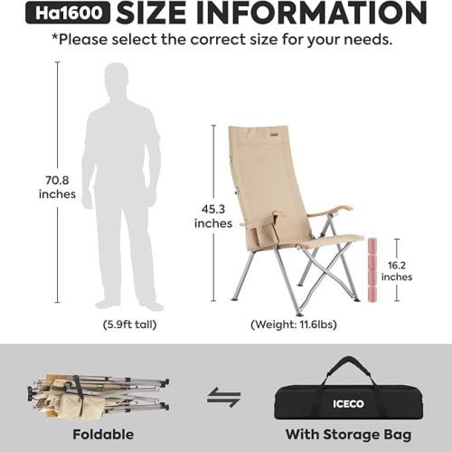 iceco wholesale chairs ha1600 adjustable camping chairs high back heavy duty folding chair for outside iceco 43129292816597