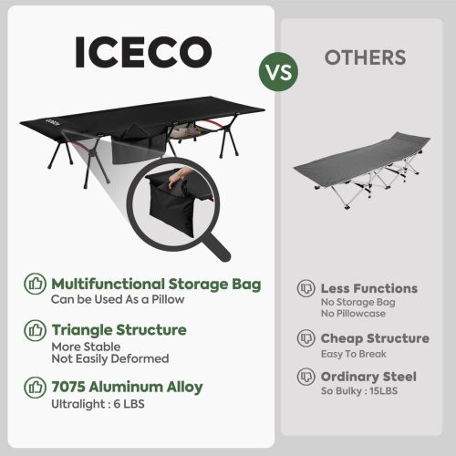 iceco wholesale cots black portable camping cot iceco 43129315131605